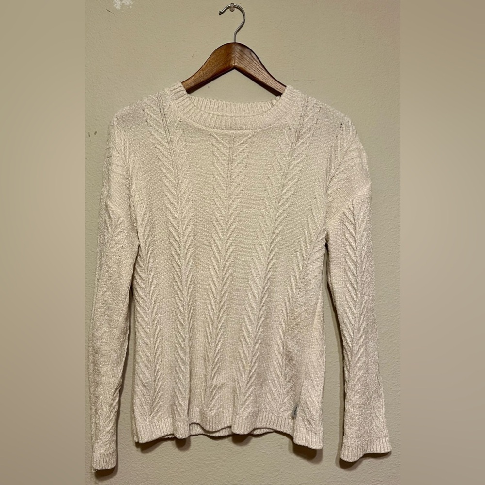 Orvis Women’s Soft Cream Textured Sweater- Size Small - Picture 6 of 11